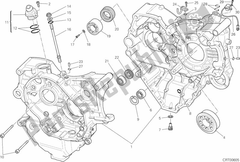 All parts for the Crankcase of the Ducati Superbike 848 EVO USA 2012